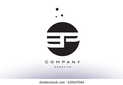 EP E P alphabet company letter logo design vector icon template simple black white circle dot dots creative abstract