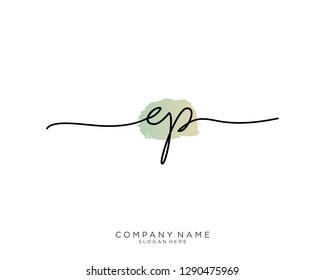 EP E P Initial handwriting logo template