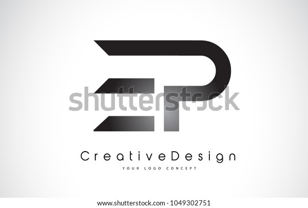 EP E P Letter Logo Design\
in Black Colors. Creative Modern Letters Vector Icon Logo\
Illustration.