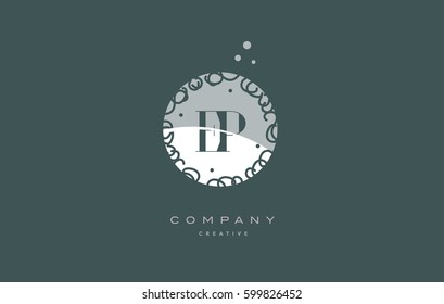 ep e p  monogram floral vintage retro green white alphabet decorative company letter logo design vector icon template 