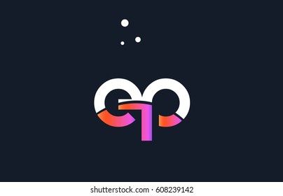 ep e p  pink modern creative purple alphabet white blue gradient company letter logo design vector icon template