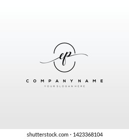 EP handwriting initial logo template vector.