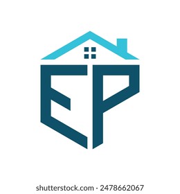 PLANTILLA de diseño de logotipo EP House. Letra EP Logo para Bienes Raíces, Construcción o cualquier negocio relacionado con la casa