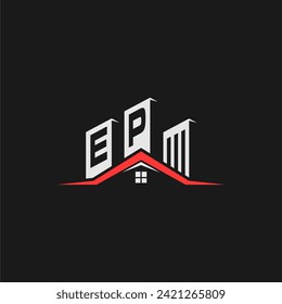 Vector de diseño del logotipo del hogar de la construcción inicial del EP
