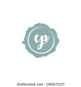 EP  Initial Handwriting logo template vector