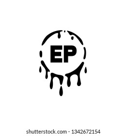 EP  Initial Handwriting logo template vector