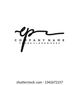EP  Initial Handwriting logo template vector