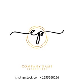 EP Initial handwriting logo template