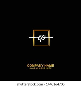 EP Initial handwriting logo template vector