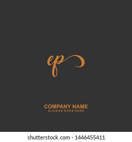 EP Initial handwriting logo vector