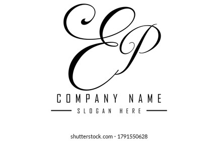ep initial letter logo design vector
