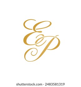 EP initial logo design vector stock