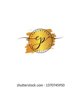 EP Initial luxury handwriting logo vector