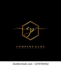 EP Initial luxury handwriting logo vector