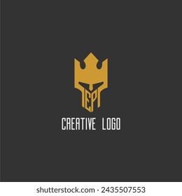 EP initial monogram logo for gaming with creative king spartan image design