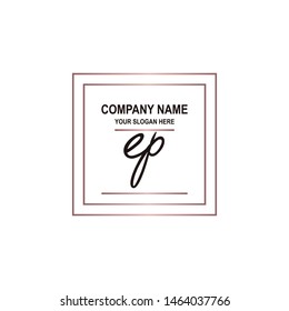 EP initial signature logo. handwriting logo template vector,