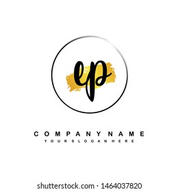 EP initial signature logo. handwriting logo template vector,