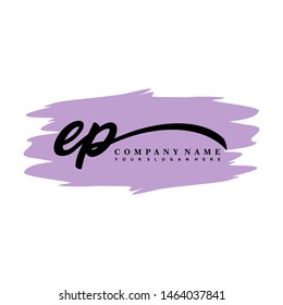 EP initial signature logo. handwriting logo template vector,