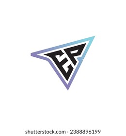 Diseño de concepto inspirador de combinación de letras EP genial con logotipo o logotipo inicial de juegos