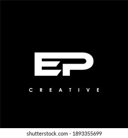Ilustración vectorial de la plantilla de diseño del logotipo inicial de la carta EP