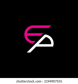 Diseño creativo del logotipo de la carta EP con gráfico vectorial, logotipo EP simple y moderno.