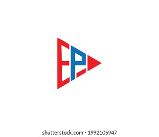 Diseño del logotipo de la carta EP Ilustración creativa moderna del icono vector.