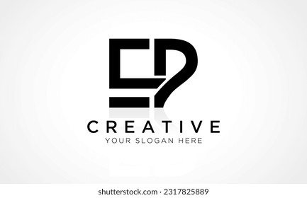 EP Letter Logo Design Vector Template. Alphabet Initial Letter EP Logo Design With Glossy Reflection Business Illustration.