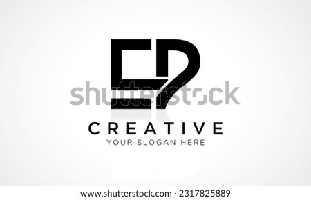 EP Letter Logo Design Vector Template. Alphabet Initial Letter EP Logo Design With Glossy Reflection Business Illustration.