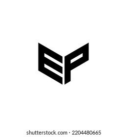 Logo-Design des EP-Briefes auf weißem Hintergrund in der Illustratorin. Vektorlogo, kalligraphische Designs für Logo, Poster, Einladung, etc.
