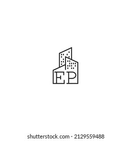 Logotipo de concepto de línea EP en diseño profesional de alta calidad que será mejor para empresas relacionadas con bienes raíces