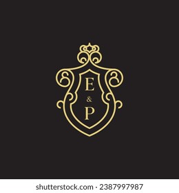 EP line vintage initial logo in high quality professional design that will print well across any print media