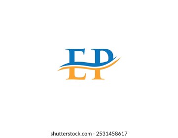 EP logo design with vector icon template and white background