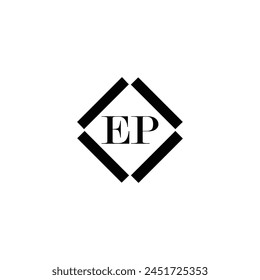 EP logo. E P design. White EP letter. EP, E P letter logo design. Initial letter EP linked circle uppercase monogram logo.