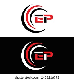 EP logo. E P design. White EP letter. EP, E P letter logo design. Initial letter EP linked circle uppercase monogram logo.