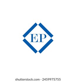 EP logo. E P design. White EP letter. EP, E P letter logo design. Initial letter EP linked circle uppercase monogram logo.