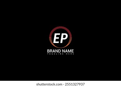 EP logo. E P design. White EP letter. EP, E P letter logo design. Initial letter EP linked circle uppercase monogram logo.