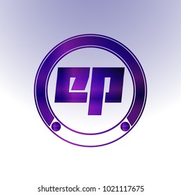 EP Logo, Metal Logo, purple Logo, Monogram