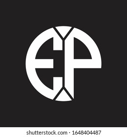 EP Logo monogram with piece circle ribbon style