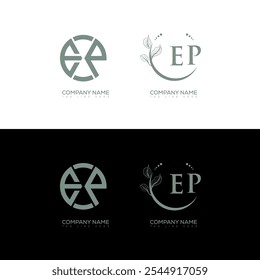 EP minimalista e design clássico conjunto de logotipo. Vetor de forma de círculo monograma EP. Design exclusivo do EP.

