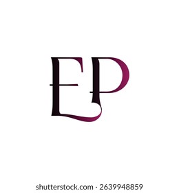 EP modern minimalist wordmark logo featuring clean typography and timeless initials. Perfect for businesses seeking a sleek, professional identity with lasting visual appeal and versatility.