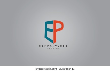 EP, PE, Abstract initial monogram letter alphabet logo design