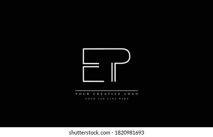 EP PE abstract vector logo monogram template