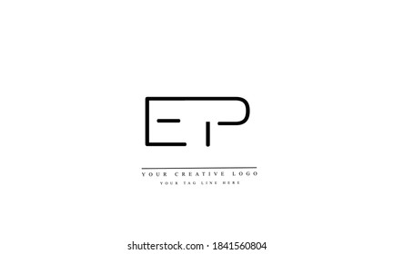 EP PE abstract vector logo monogram template