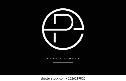 EP ,PE ,E ,P  Abstract Letters Logo Monogram