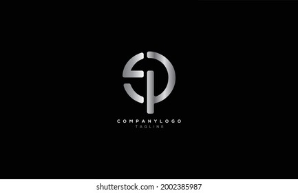 EP PE E AND P Abstract initial monogram letter alphabet logo design