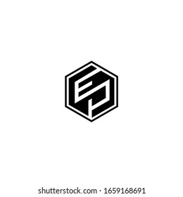 EP PE E P Letter Logo Design Vector