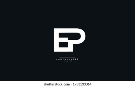 EP PE E P Letter Logo Alphabet Design Icon Vector Symbol