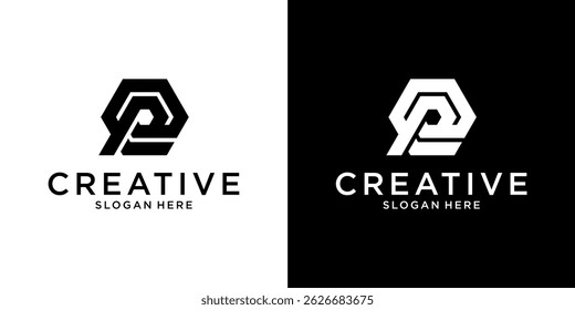 Modelo de vetor de design de logotipo com letra inicial EP ou PE