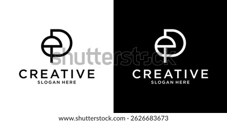 EP or PE initial letter logo design vector template
