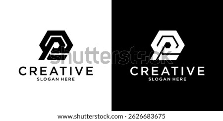 EP or PE initial letter logo design vector template